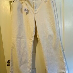 Belle by Kim Gravel Wide Leg Cream Jeans